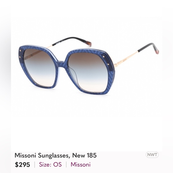 MISSONI - Rose Gold and blue frame sunglasses - NWT - 56-18-145 - giftable - Picture 12 of 12